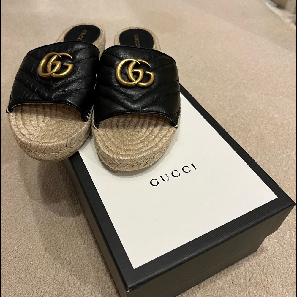 Gucci espadrille slide size 37